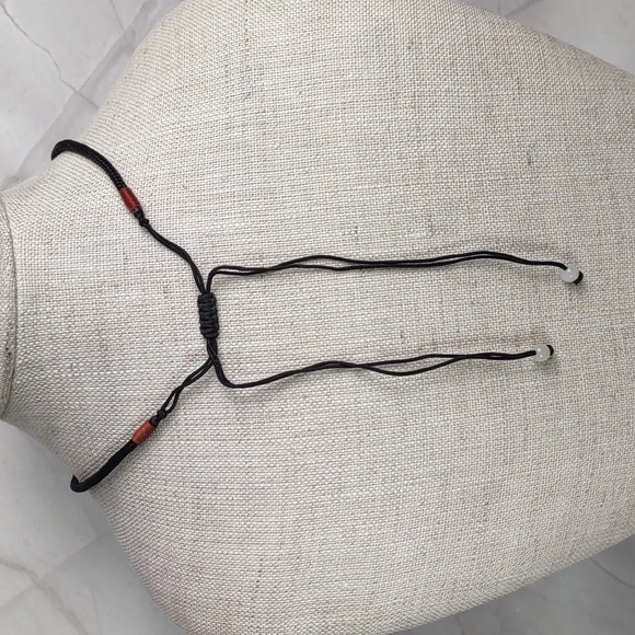 Artisan Crafted Jade Flowers Adjustable Cord Necklace - Picture 3 of 6